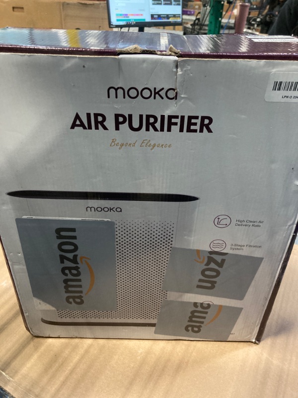 Photo 2 of Air Purifiers for Home Large Room 1650ft² with PM2.5 Air Quality Sensor, MOOKA H13 HEPA Filter Air purifier for Pets Smoke Dust Pollen Dander Odor, Air Cleaner with Auto/Sleep Mode for Bedroom, White