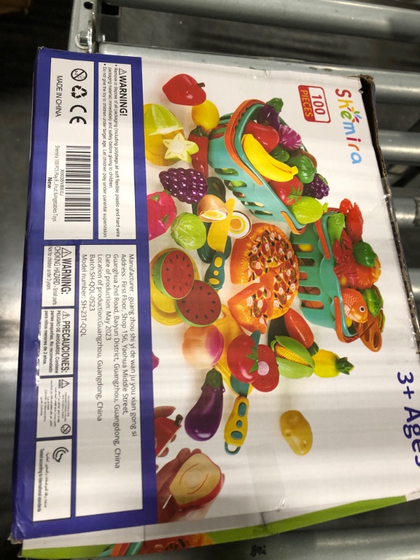 Photo 1 of 100 PCS Cutting Play Food Toy for Kids Kitchen, Pretend Food Toys for Toddlers, Play Kitchen Toys Accessories with 2 Baskets, Fake Food/Fruit/Vegetable, Birthday Gifts for 3 4 5 Years old Boys Girls