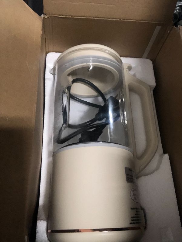 Photo 3 of ***USED***Automatic Nut Milk Maker,40oz Soy Milk Maker for Homemade Almond,Oat,Soy Milk,Plant-Based Milk,Soup Maker Machine,Milk Maker Machine with Delay Start/Keep Warm/Self Clean/Boil Water (White)