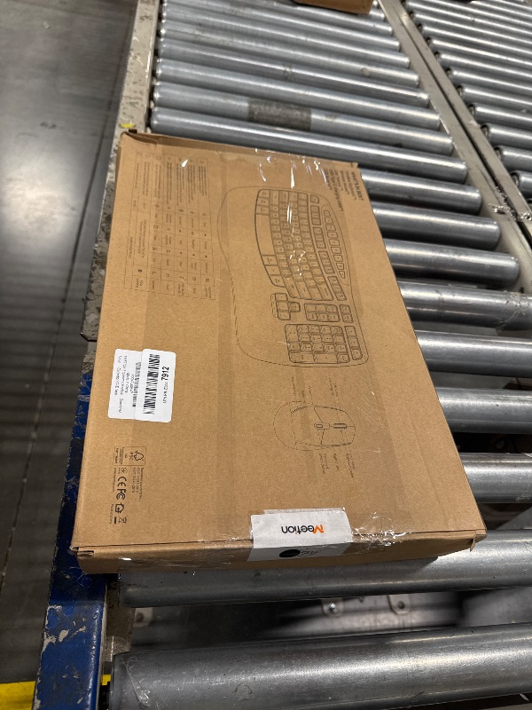 Photo 1 of MEETION Wave Ergonomic Keyboard and Mouse Wireless, USB/Bluetooth Wave Ergo Keyboard with Wrist Rest, 4 DPI Adjustable Swing Wheel Silent Wireless Mouse Rechargeable for Windows/Mac/Android Director-D