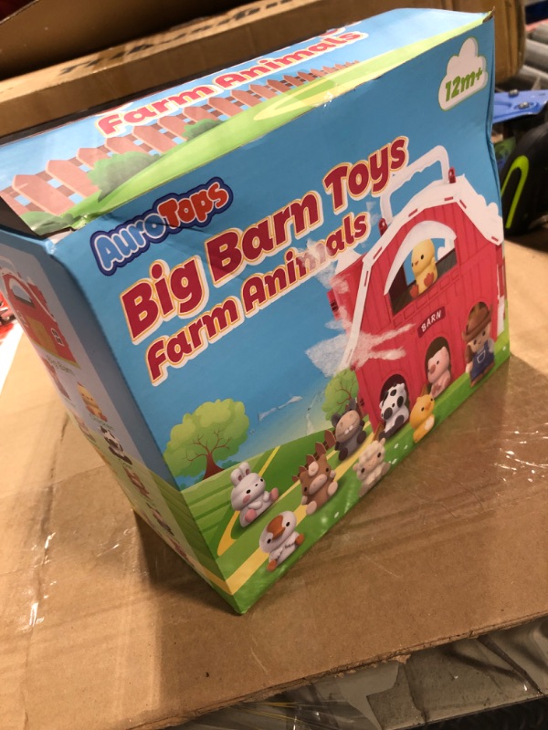 Photo 2 of AuroTops Toys for 1 2 3 Years Old Boys and Girls, Big Barn Toy with Farm Animal, Preschool Montessori Toy, Farm Pretend Playset with Big Red Barn & Farmer, Easter Gift Toy for Toddlers