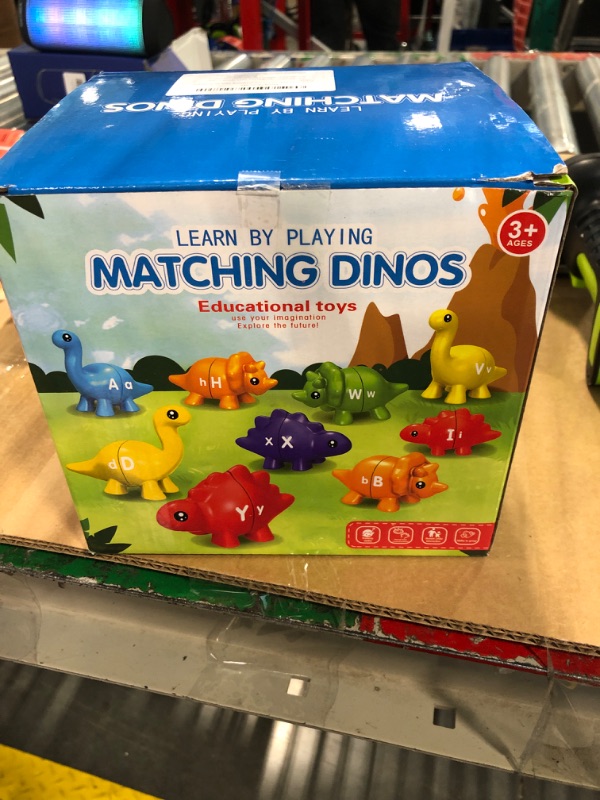 Photo 1 of 26PCS Dinosaur Alphabet Learning Toys for Toddlers 2-4, Montessori Educational Toys Gifts for 2 3 4 Year Old Boy Girl, Preschool Learning Activities Toys for Kids 3-5, Double Sided ABC Matching Game