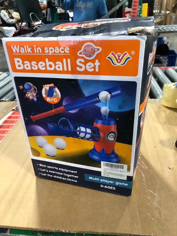 Photo 2 of Cewuky T Ball Sets for Kids 3-5 5-8, Kids Baseball Toys with 5 Balls/RC Pitching Machine/Adjustable Batting Tee, Sports & Outdoor Toys for Toddlers Boys & Girls, Tball Games for Kids Ages 3–12 Years