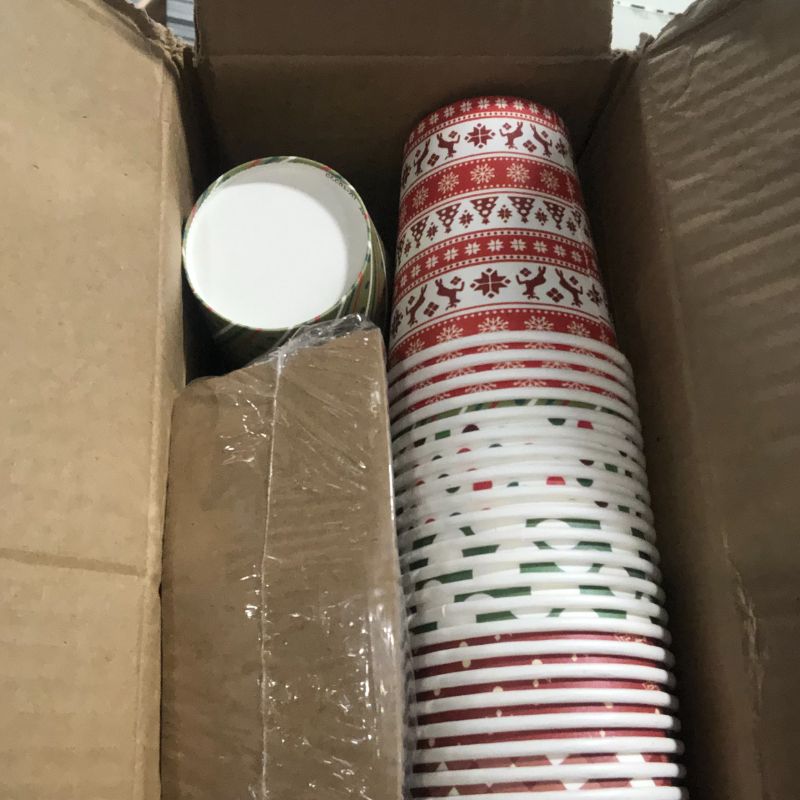 Photo 3 of ***USED***Zhehao 90 Pcs/30 Sets Christmas Paper Coffee Cups with Lids and Sleeves Disposable Hot Cocoa Party Paper Cups for Hot Chocolate Accessories (Colorful,9 oz) **MISSING SOME CUPS*** 