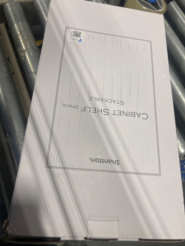 Photo 1 of Shantton 2Pack Cabinet Shelf Organizer Storage Rack Space Saving for Kitchen Counter Pantry Bathroom Cupboard Under Sink Office Table Steel Stackable Rust Resistant Heavy Duty Nonslip 16” Black - Tall
