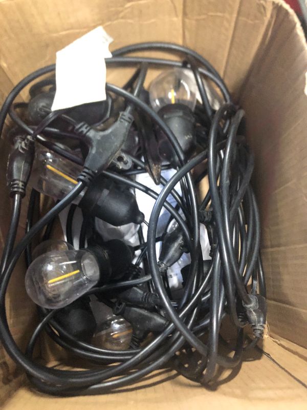 Photo 3 of ***USED***CEED4U 111FT Solar Outdoor String Lights, 96FT LED Patio String Lights Outsides with 15FT Extension Cord, 32 Shatterproof Vintage Edison Bulbs, Hanging Lights for Garden Porch Backyard Balcony Decor