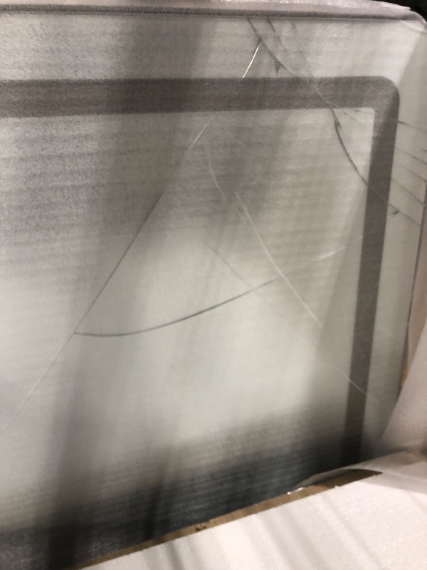 Photo 1 of DWVO Vanity Desk with Large LED Mirror, Power Outlet, Large 47 Inches Vanity Table with 3 Lighting Modes, 4 Drawers, for Bedroom