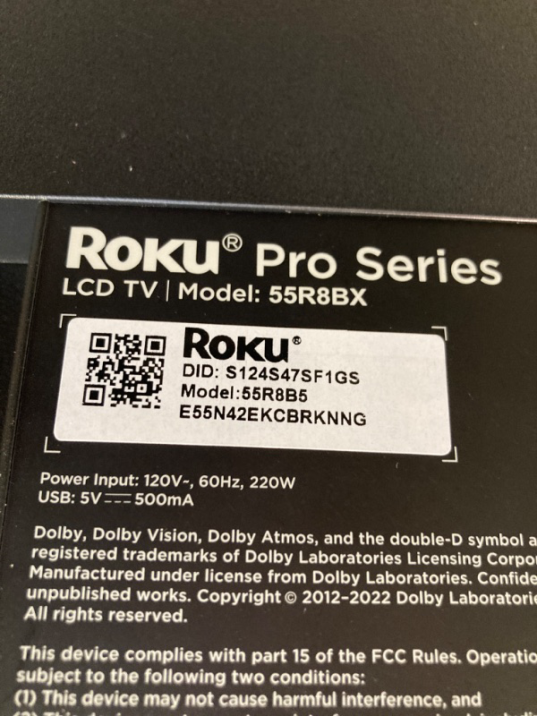 Photo 5 of ***new, open for screen test*** Roku Smart TV – 55-Inch Pro Series 4K QLED RokuTV with Backlit Roku Voice Remote Pro, Dolby Vision IQ, 120Hz Refresh Rate – Live Local News, Sports, Gaming