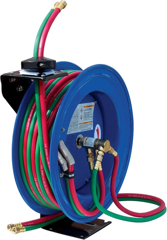 Photo 1 of 1/4 in x 100ft, Retracable Welder Air Hose Reel, All-Steel, German-Made Hose w/Automatic Rewind, Auto Shop, Garage, CP3100
