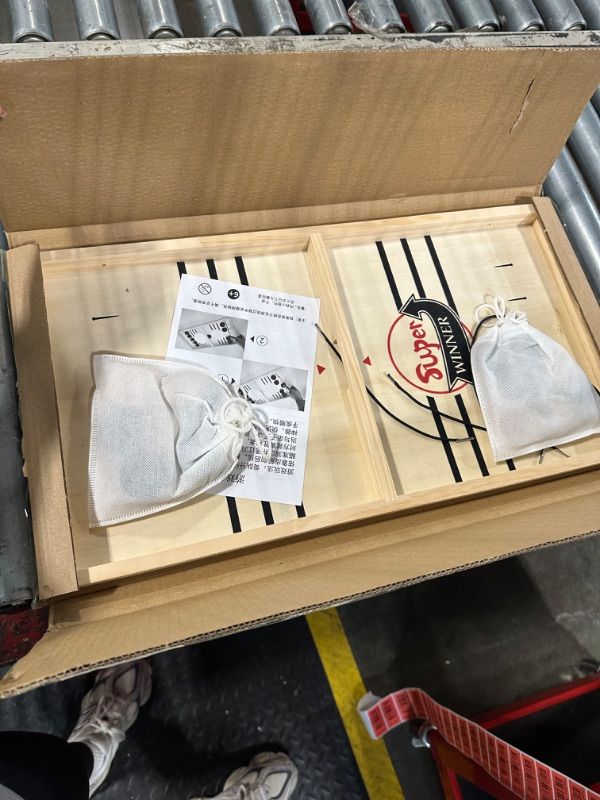 Photo 2 of Fast Sling Puck Game Paced,Tinfence Table Desktop Battle,Winner Board Games Toys for Adults Parent-Child Interactive Chess Game (22.7 x 12.5 in)