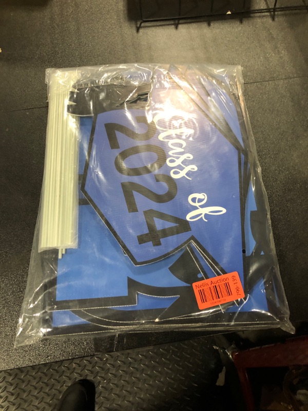 Photo 1 of 11 Pcs Graduation Yard Sign Decorations Congrats Graduation Lawn Signs 2024 Grad Yard Signs with 23 Stakes for Outdoor Grad Party(Blue, Simple Style)