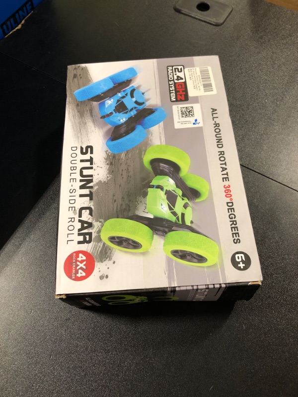 Photo 1 of ***USED***Remote Control Car Stunt RC Cars, 90 Min Playtime, 2.4Ghz Double Sided 360° Rotating RC Crawler with Headlights, 4WD Off Road Drift RC Race Car Toy for Boys and Girls Aged 6-12 Green