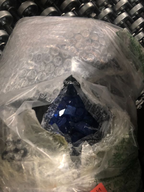 Photo 3 of ***USED***GRISUN Cobalt Blue Fire Glass for Fire Pit - 1/2 Inch 20 Pounds High Luster Reflective Tempered Glass Rocks for Natural or Propane Fireplace, Safe for Outdoors and Indoors Fire Pit Glass