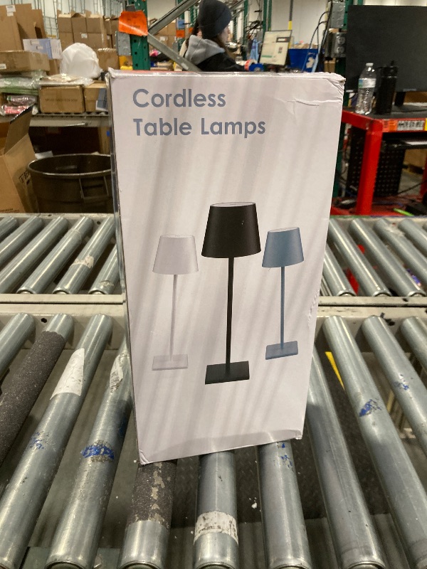 Photo 1 of 2-Pack LED Cordless Table Lamp, Rechargeable Battery Desk lamp 3W 5500mAh Battery Operated Stepless Dimming Modern Portable Table Light for Restaurant/Bedroom/Outdoor IP54 Waterproof (Green)