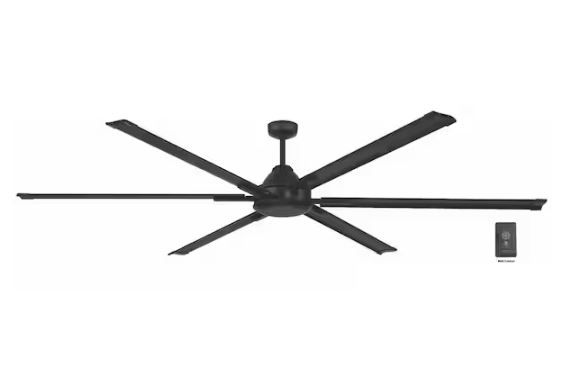 Photo 1 of High Velocity 8 ft. Indoor/Outdoor Matte Black Ceiling Fan with Wall Control Included