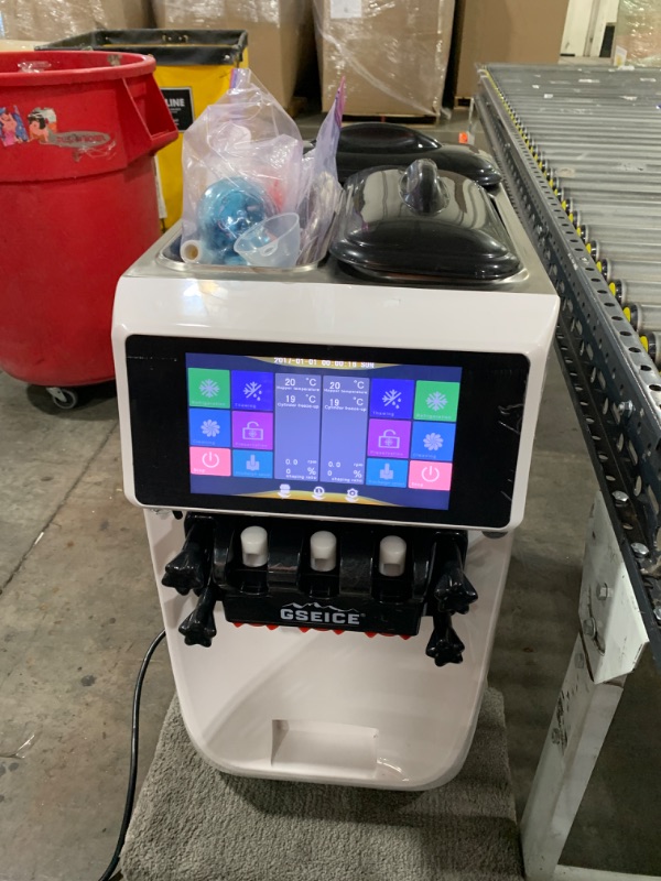 Photo 3 of Commercial Ice Cream Maker Machine, 10 Inch LCD Touch Screen Dual System Independent Operation, 6.8 to 8.4 Gal/H Soft Serve Ice Cream Machine With Pre-cooling Frequency Conversion
