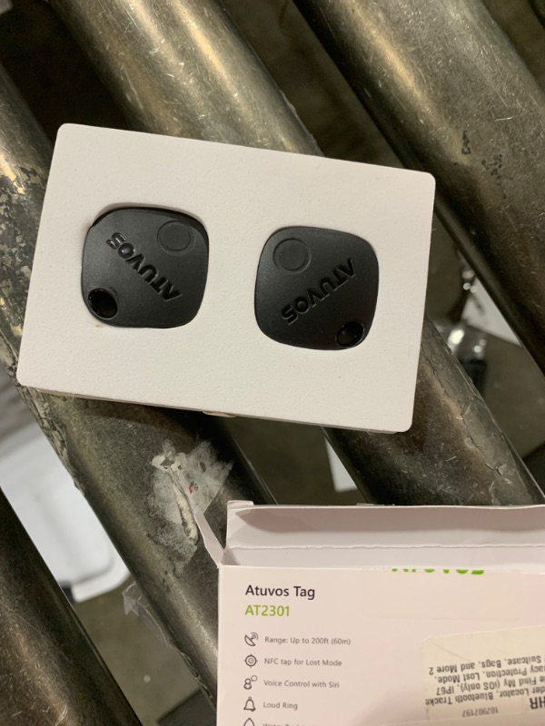 Photo 1 of ATUVOS Keys Finder 2 Pack, Bluetooth Luggage Tracker Works with Apple Find My (iOS only), Item Locator GPS Tracker for Keys, Wallet, Suitcase, Bags, IP67 Waterproof, Privacy Protection, Lost Mode 2P Black