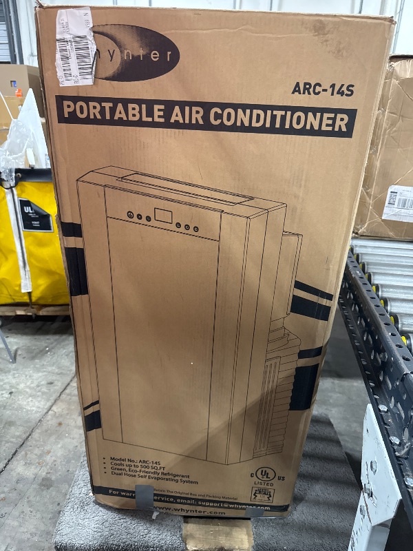 Photo 2 of Whynter Portable Air Conditioner 14,000 BTU with Dual Hose Dehumidifier & Cooling Fan for 500 Sq Ft Rooms, Includes AC Unit Window Kit, ARC-14S (9,500 BTU SACC)