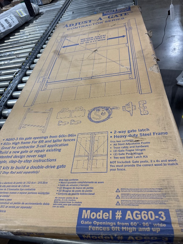 Photo 1 of Adjust-A-Gate Original Wide Width Full-Frame Gate Kit-for Openings 60" - 96", Heights Over 6', Anti-Sag Design, Easy Install, Weather-Resistant Hinges
