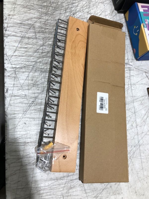 Photo 1 of MCPINKY Belt Hanger Wall Mounted, 360°Rotating Tie Rack White Belt Organizer Max 20 Storage for Belt Ties Purse Scarves Tank Top Hats Medals