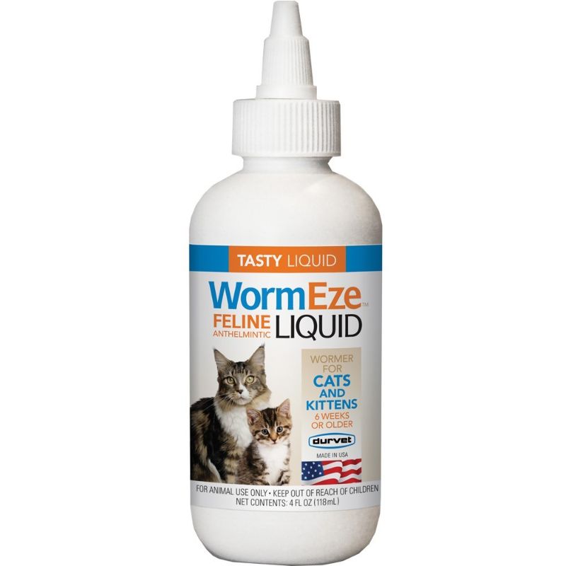 Photo 1 of Durvet WormEze Feline Liquid - 4 Oz | Wormer Medicine 3 pack 
