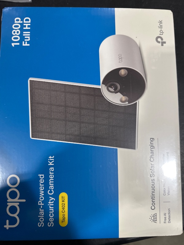 Photo 4 of TP-Link ???? SolarCam C402 Kit, Outdoor Battery Camera w/Solar Panel Base, Wireless, 1080P, Free Person/Vehicle Detection, SD/Cloud Storage, Color Night Vision, No Hub Needed, Works w/Alexa