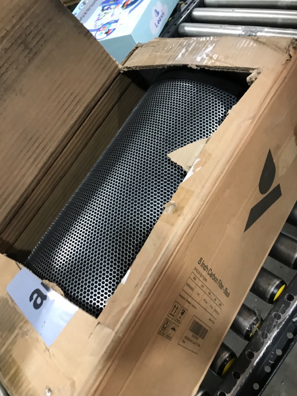 Photo 1 of VIVOSUN 8 Inch Air Carbon Filter Smelliness Control with Australia Virgin Charcoal for Inline Fan, Grow Tent Smelliness Scrubber, Pre-Filter Included, Reversible Flange 8" x 20", Black