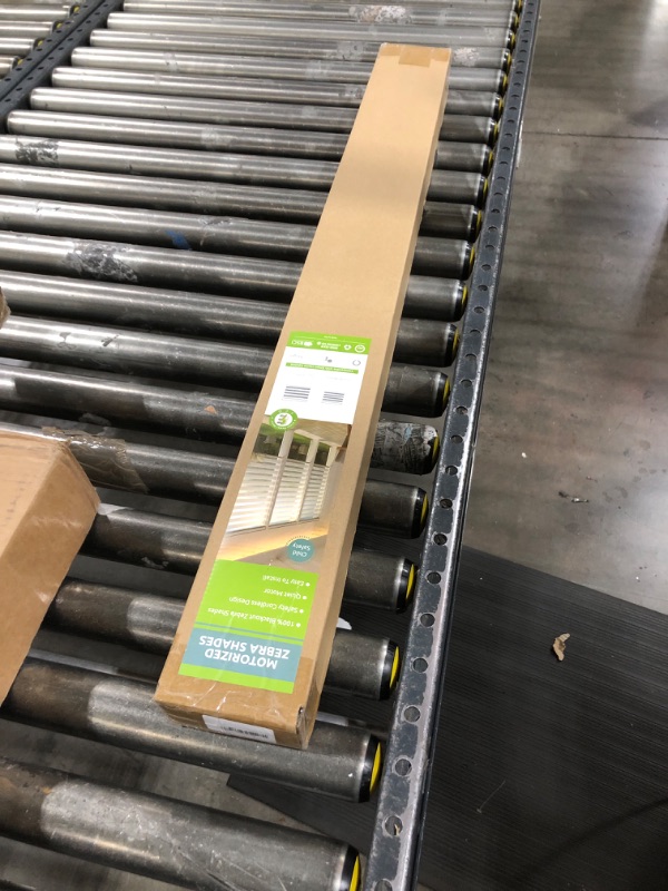 Photo 1 of DONGFXK Motorized Zebra Blinds with Remote Control,Solar Powered Rechargeable Dual Layer Smart Blinds,Horizontal Wireless Electric Cordless Blinds,Custom Size?Grey?72" x 33"