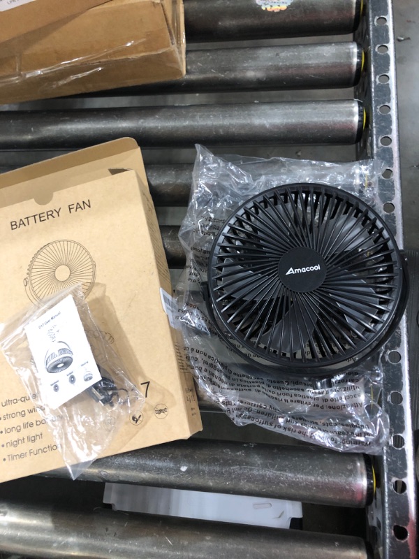 Photo 2 of 10000mAh 7 inch Battery Operated Clip on Fan Rotatable USB Fan for Baby Stroller Outdoor Camping Tent Beach Treadmill Car Golf Cart