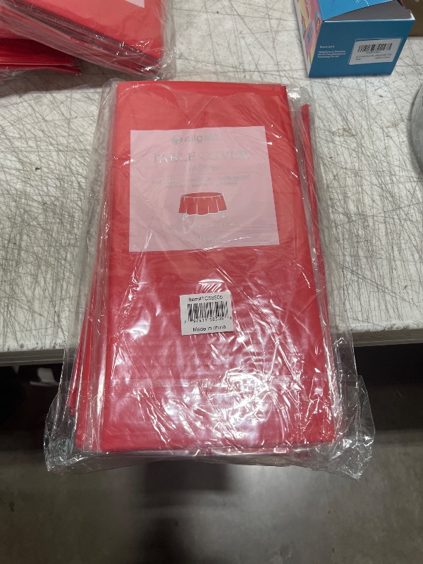 Photo 2 of Allgala 12-Pack Premium Plastic Table Cover Medium Weight Disposable Tablecloth-12PK Round 84"-Red-TC58505