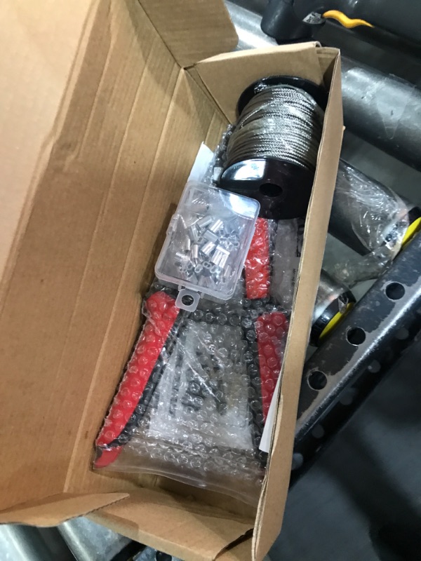 Photo 1 of Wire Rope Crimping Tool Kit, with 1/16-304 Stainless Steel Cable 165 ft (7x7 Strand Core), 100 Cable Ferrule Aluminum Loop Sleeve Stops (165ft Rope 100 Loop, Red, 1)
