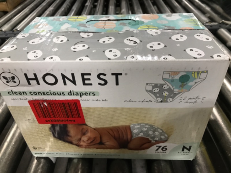 Photo 2 of The Honest Company Clean Conscious Diapers | Plant-Based, Sustainable | Above It All + Pandas | Club Box, Size Newborn, 76 Count