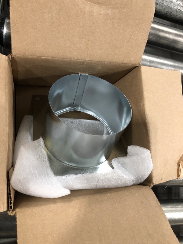 Photo 1 of 4 Inch Duct Flange by Vent Works - Metal Wall Plate Kit Connector Easily Accepts Dryer Vent Hose - Galvanized HVAC Fitting Fits Any 4in Round Ducting Including Flexible, Semi Rigid or Solid Pipe