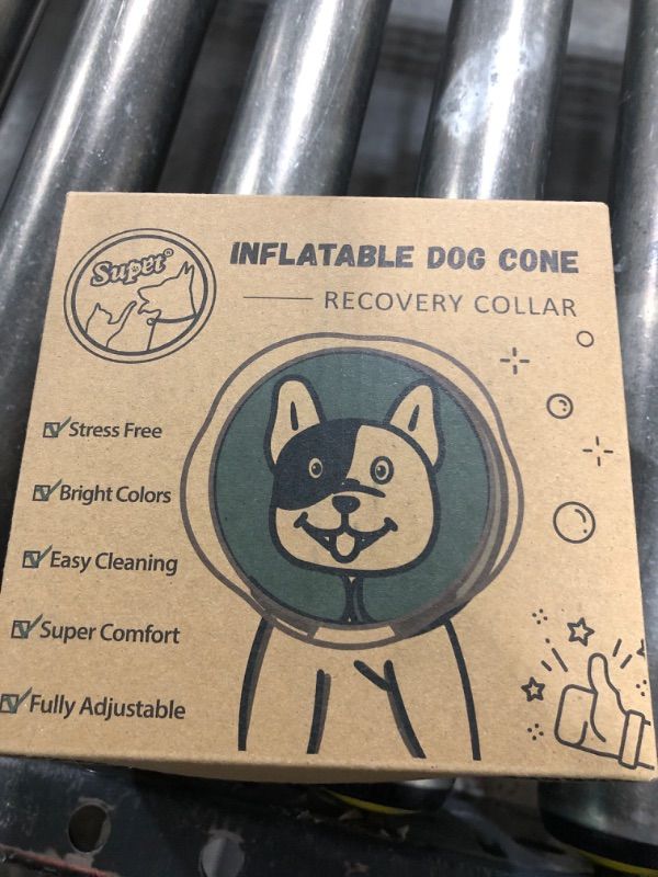 Photo 3 of Supet Raised Inflatable Dog Cone Collar to Stop Licking, Soft Dog Cone Alternative After Surgery, Dog Neck Donut Collar for Small Medium Large Dogs