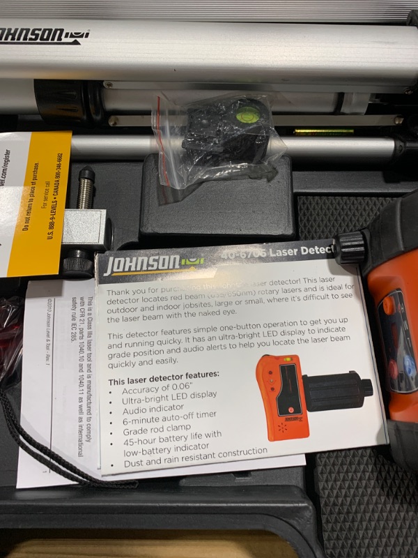 Photo 3 of Johnson Level Red 800-ft Self-Leveling Indoor/Outdoor 360 Beam Rotary Laser Level (Accessories Included)