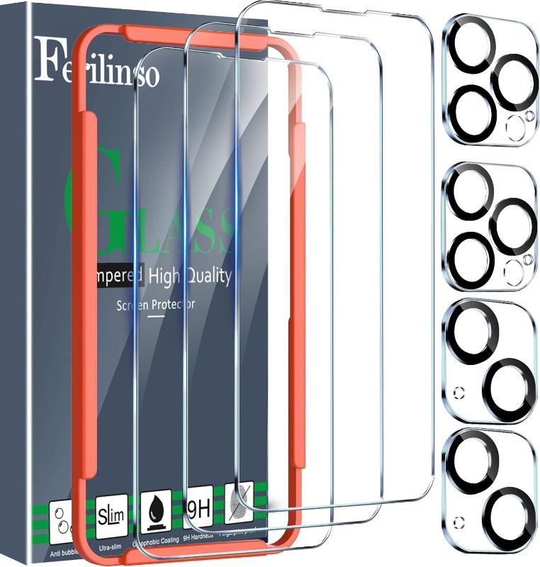 Photo 1 of (2 pack) Ferilinso 3 Pack Screen Protector for iPhone 14 Plus / 14 Pro Max with 2 Pack Tempered Glass Camera Lens