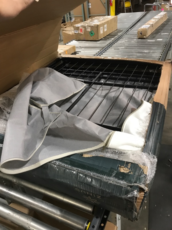 Photo 1 of ZINUS No Assembly Metal Box Spring, 4 Inch White Mattress Foundation, Sturdy Metal Structure, Split King