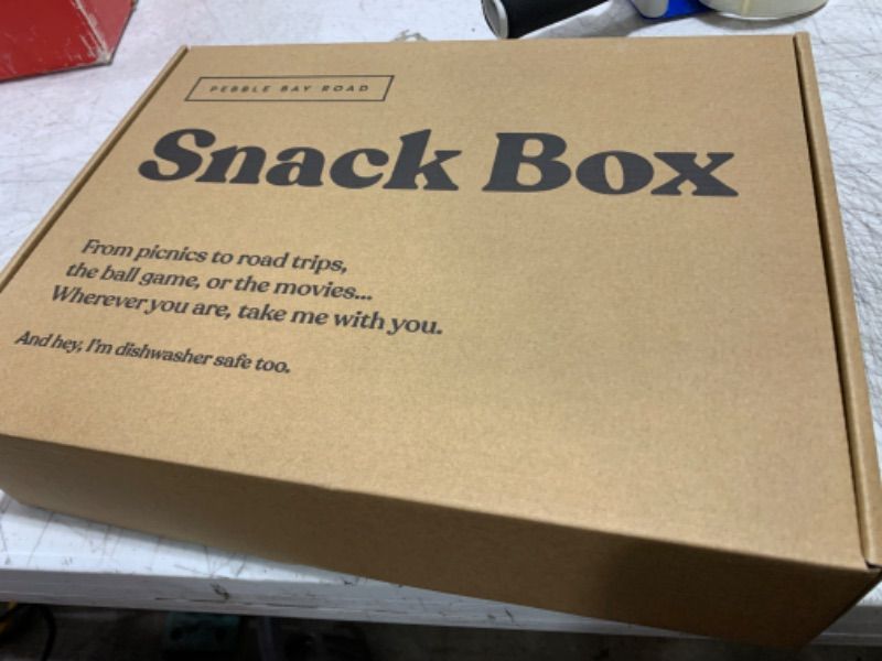 Photo 1 of [2025 Update] Snack Box - Divided Serving Tray with Lid Portable Snack Container Travel Food Container Charcuterie board Reusable Nut Container Chips Portable Dried Fruit Food Storage Organizer WHITE