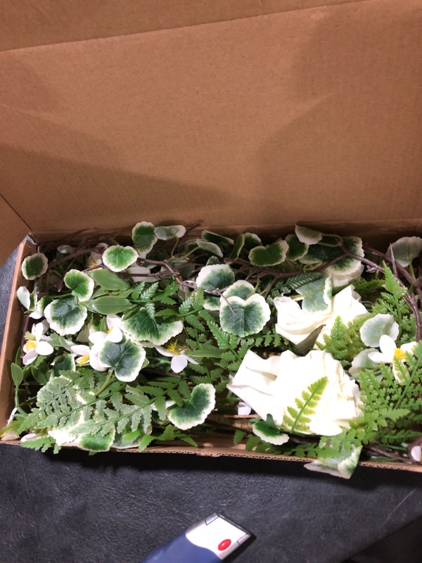 ALLHANA Fake Rose Flower, 6 pcs Artificial White Silk Flower Picks