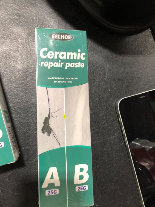 Photo 1 of Ceramic Tile & Porcelain Repair Kit - Waterproof Tub and Tile Refinishing Kit Porcelain White Bathtub Repair Kit AB Adhesive Glue for Porcelain, Acrylic, Fiberglass, Enamel