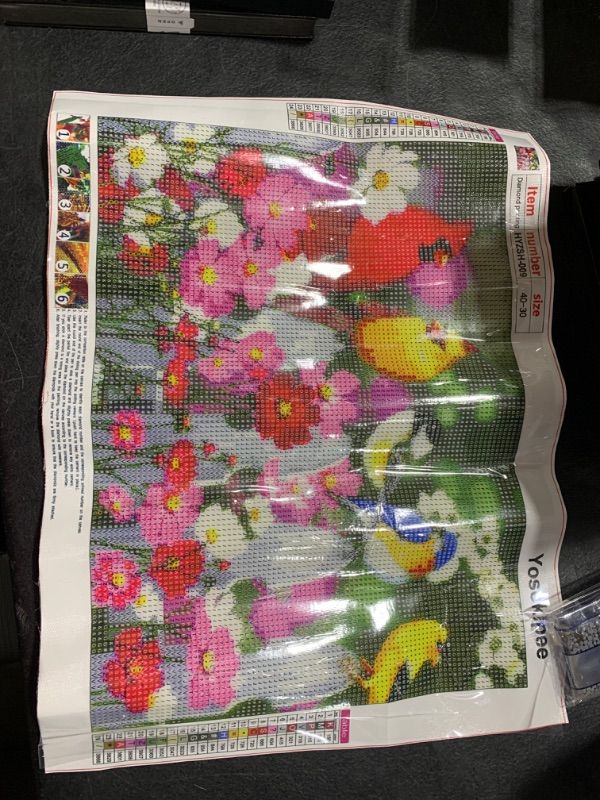 Photo 1 of Diamond Painting Kits for Adults Flower Bird DIY 5D Round Full Drill Diamond Art Painting by Number Kits for Home Wall Decor 12x16inch