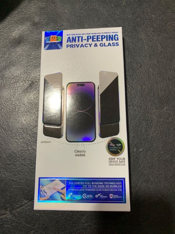 Photo 1 of MrkytPlace Privacy Screen Protector for iPhone 15 ProMax [6.7 inch]+Camera Lens Protector,Sensor Protection,Dynamic Island Compatible, With Auto-Alignment Frame Easy Installation Bubble Free,[9H