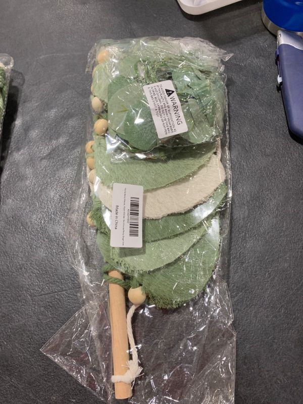 Photo 1 of AMARS Home Boho Macrame Wall Hanging Decor Handmade Lighted Eucalyptus Plants Tapestry with Eucalyptus Ivy Leaves String Lights for Bedroom Living Room Kitchen Farmhouse Party (Sage Green)