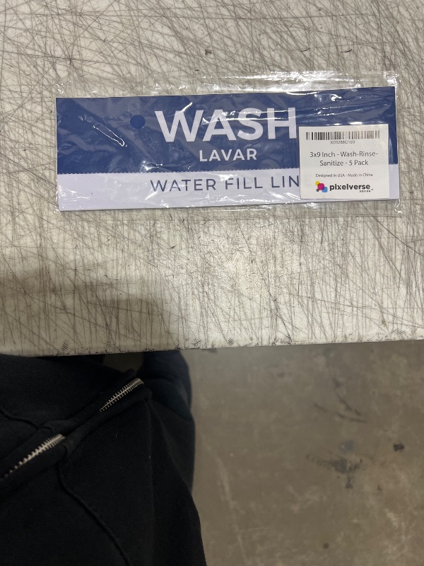 Photo 1 of 5 Pack Wash Rinse Sanitize Sink Labels, Waterproof Sticker Signs, 3 Compartment Sink Labels - Restaurant Supplies, Food Truck Supplies, Dishwashing Sign Wash Station