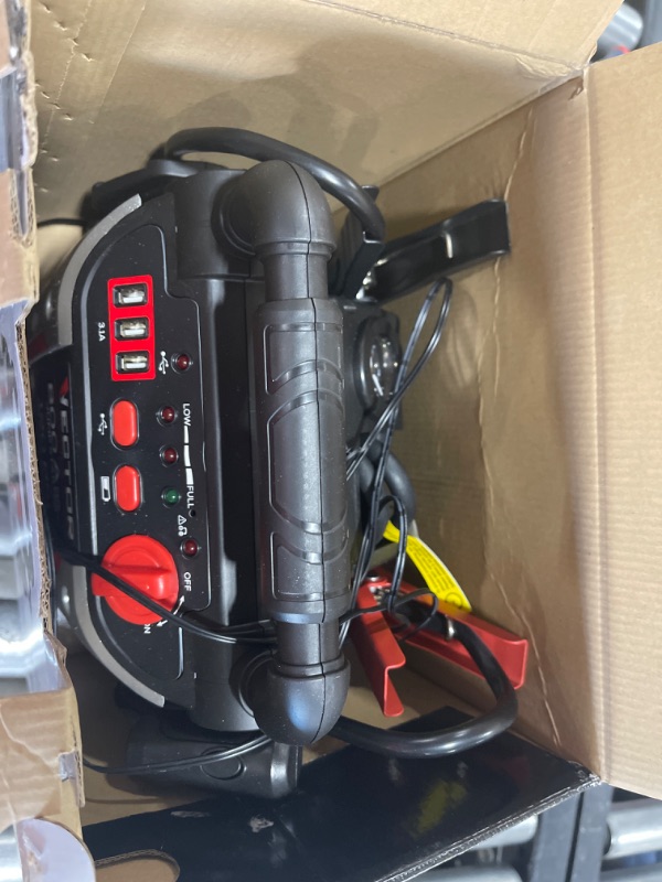 Photo 2 of 800 Peak Amp Automotive Jump Starter, Portable Power - Triple 15W USB Ports, 120 PSI Air Compressor