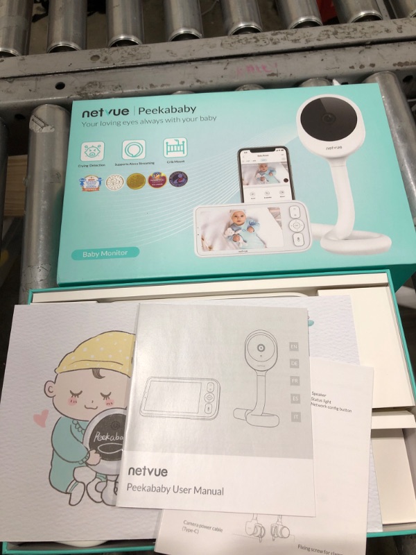 Photo 3 of NETVUE Peekababy Baby Camera Monitor Video - Baby Monitor with Camera and Audio, 5" Display, 2-Way Talk, 4 in 1 Bracket Meets The Needs in All Scenarios, Smart Phone App, Cry Detection