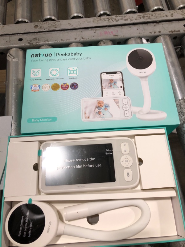 Photo 2 of NETVUE Peekababy Baby Camera Monitor Video - Baby Monitor with Camera and Audio, 5" Display, 2-Way Talk, 4 in 1 Bracket Meets The Needs in All Scenarios, Smart Phone App, Cry Detection