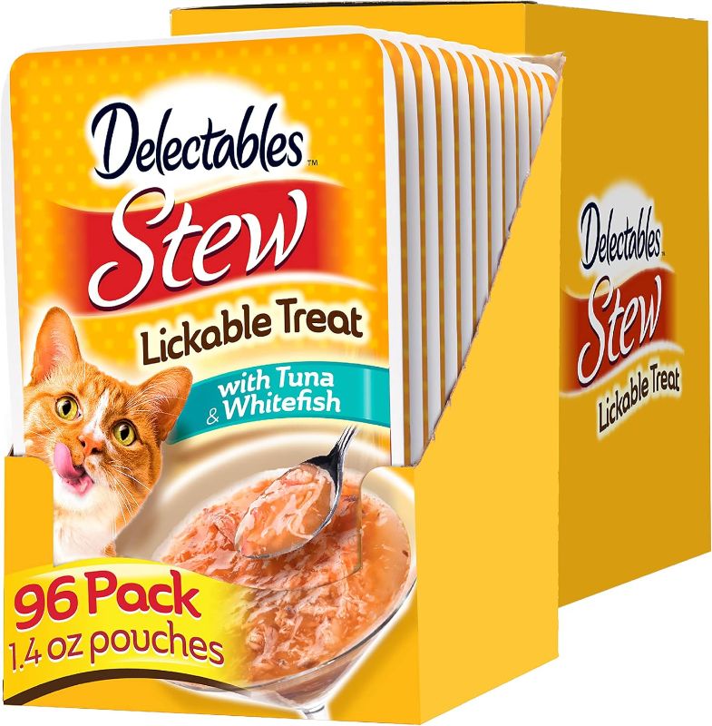 Photo 1 of Hartz Delectables Stew Lickable Wet Cat Treats, Tuna & Whitefish, 12 Count (Pack of 8)
