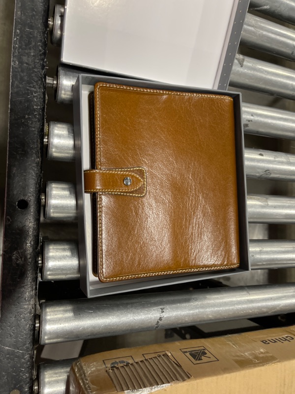 Photo 2 of Filofax Malden Organizer, A5 Size, Ochre - Tactile, Full Grain Buffalo Leather, Six Rings, with Cotton Cream Week-to-View Calendar Diary, Multilingual, 2024 (C025847-24)