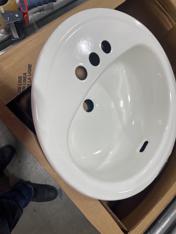 Photo 1 of Bootz Industries Laurel Round Drop-In Bathroom Sink in White